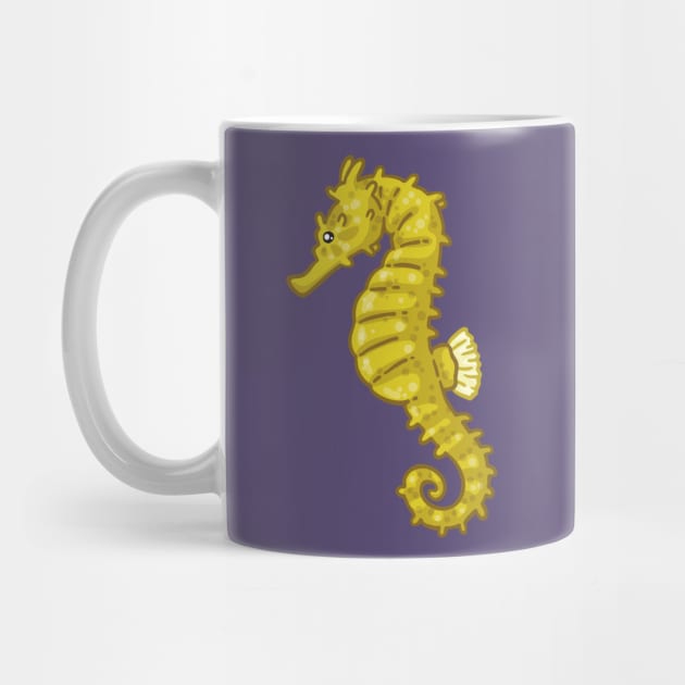 Yellow Seahorse by bytesizetreasure